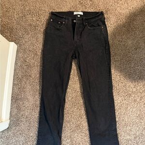 Abercrombie & Fitch the 90s straight leg mid rise black jeans size 27 Long